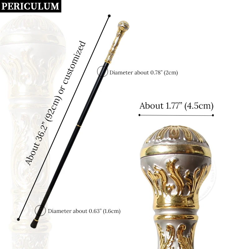 عصا المشي الفاخرة الذهبية والفضية 5 ألوان برونزية سوداء أنيقة عتيقة قابلة للفصل للرجال والسيدات إكسسوارات الحفلات العصرية