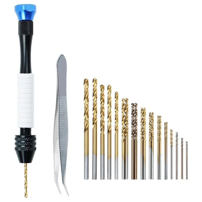

A7THK-Pin Vise Hand Drill Manual Drills W/25Pcs Drill Bits (0.5Mm-3Mm) -Rotary Hobby Drill For Jewelry Making, Wood