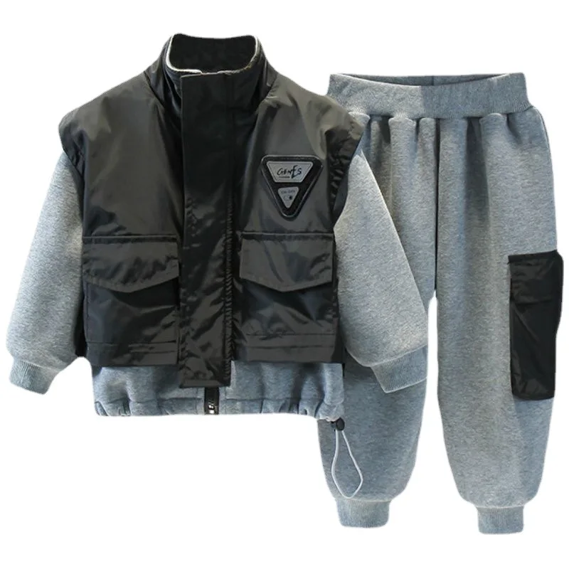 Boys Suit Sweatshirts +Pants Cotton 2Pcs/Sets 2023 Hot Spring Autumn Thicken Sports Sets Kid Breathable Children Clothing