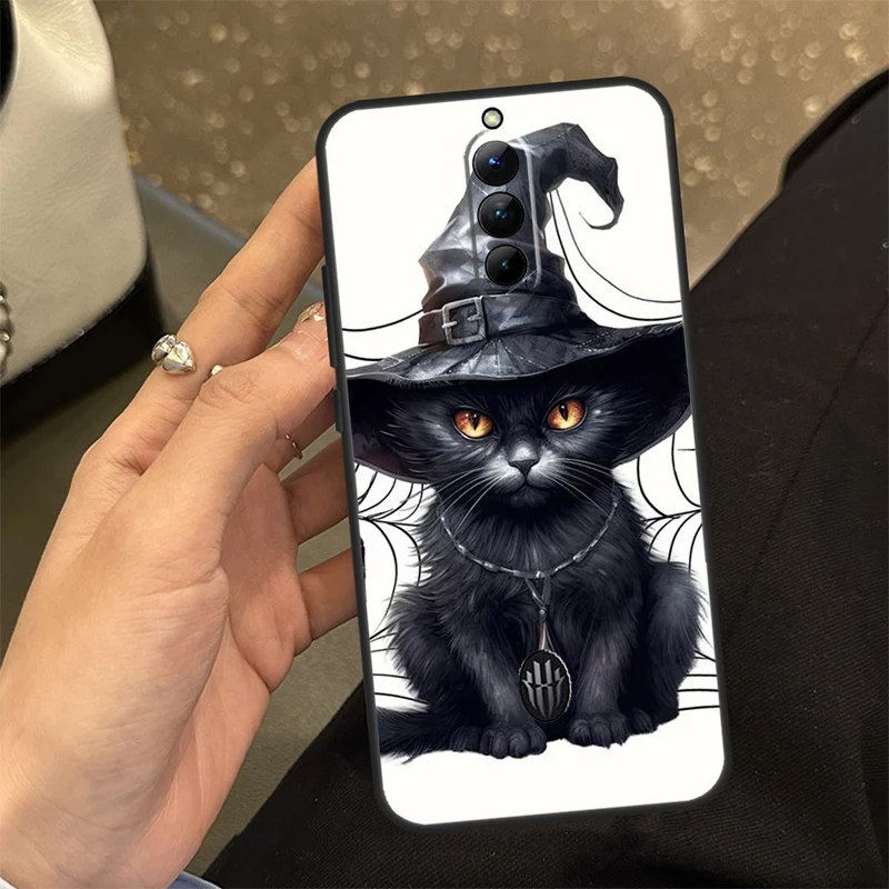 Witch Black Cat Case For Nubia Red Magic 8 8S Pro Plus 6 7 8 Pro 6S 7S Pro 6R 5S 5G Soft Protection Capa