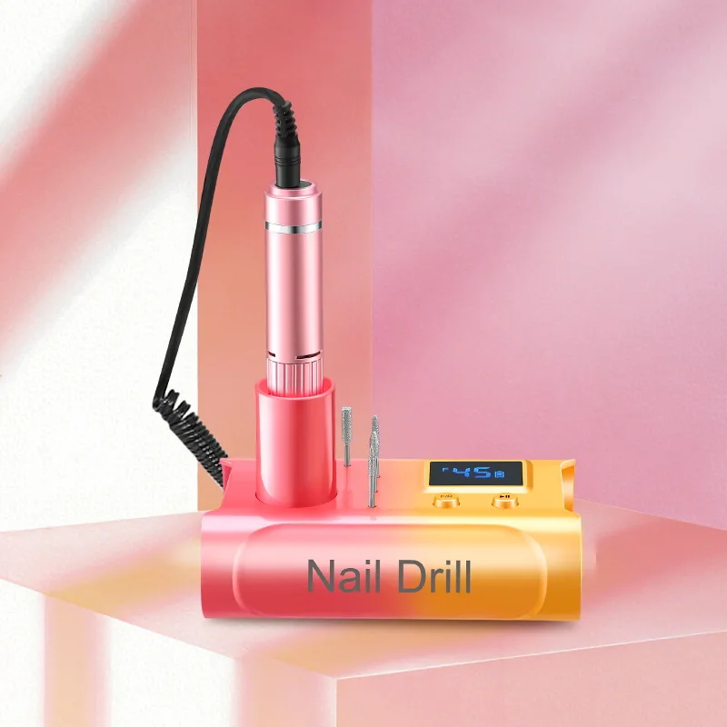 New Profesional 45000RPM Electric Nail Drill Machine Rechargeable Portable Nail Sander File for Gel Nails Polishing Salon Tools