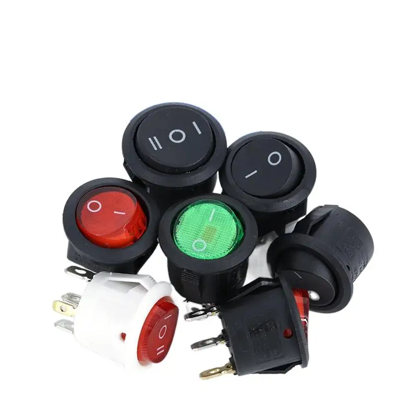 1 قطعة ON/OFF جولة الروك التبديل LED مضيئة لوحة سيارة داش قارب فان 12 فولت 24 فولت/6A 250 فولت/10A 125 فولت 2/3/4PIN التبديل 20 مللي متر