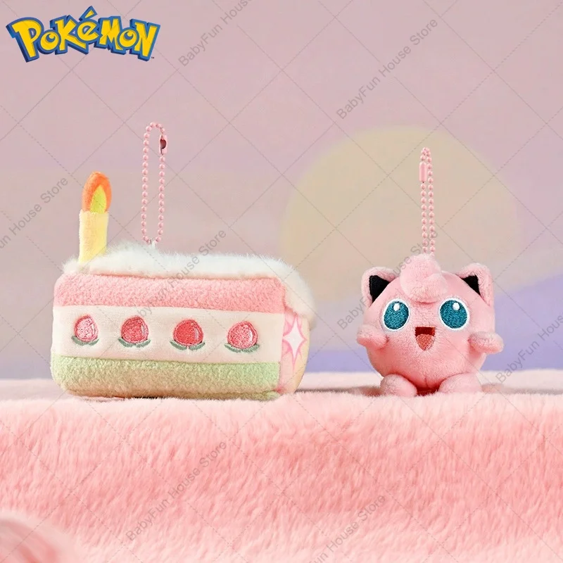 Original Pokemon Gengar Sprigatito Pikachu Plush Toys Keychains Kawaii Rowlet Piplup Jigglypuff Stuffed Peluche Dolls Pendants - view 4