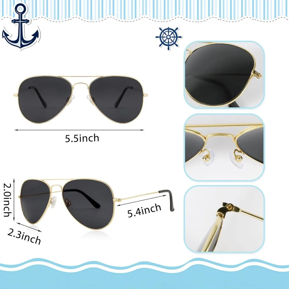 Yacht Captain Hat and Sunglasses Adult Sailor Hat for Men Women Party Adjustable Boat Halloween Costume Accessories Cosplay