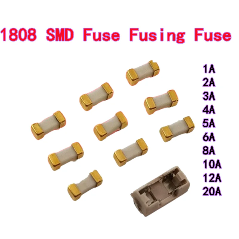 10PCS Fuse tube 1808 SMD Fast blow Fuse 0451 1A 2A 3A 4A 5A 6A 8A 10A 12A 20A 0451 ultra-rapid fuses