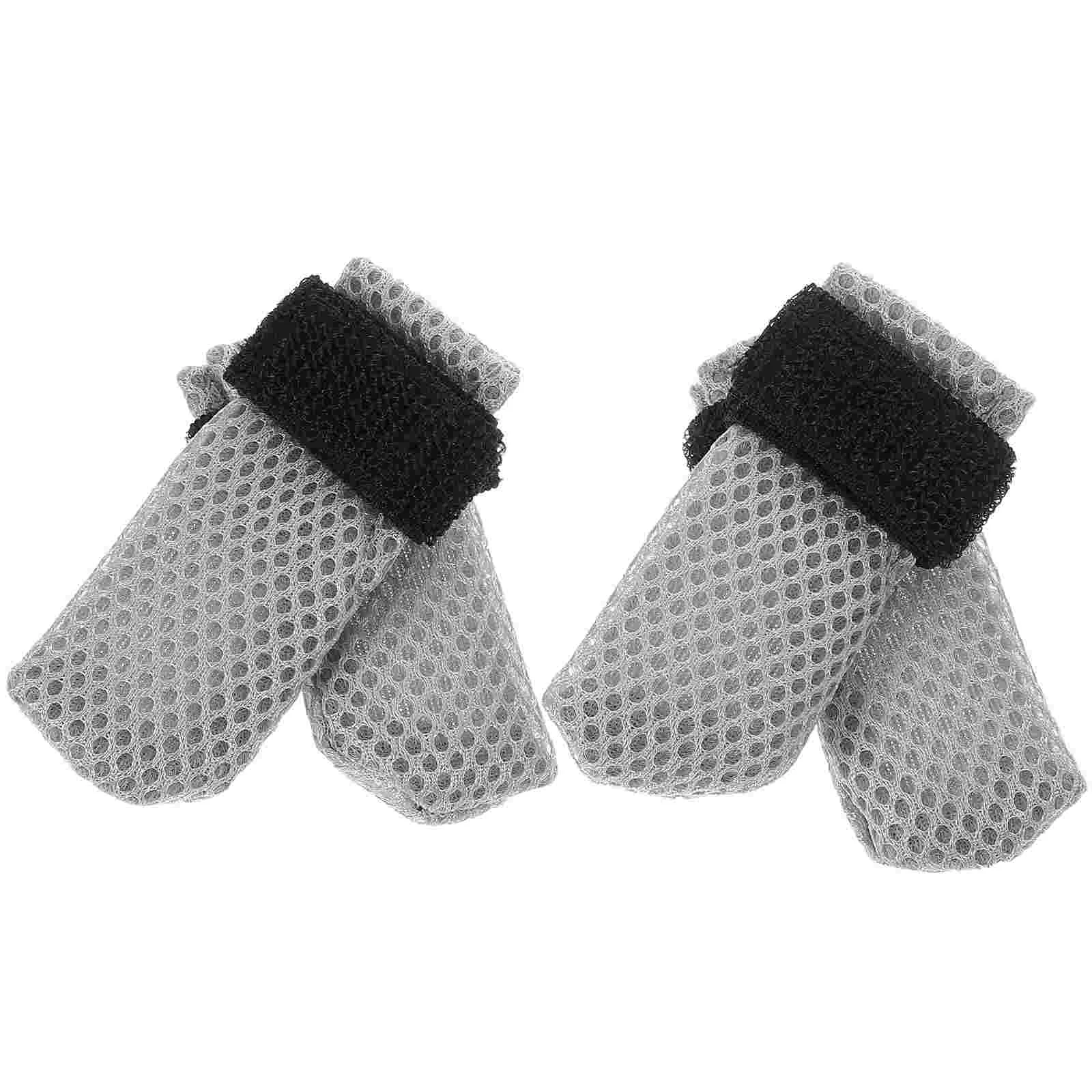 4 Pcs Mittens Cat for Cats Pet Socks Grey Anti Scratch Claw Caps Covers