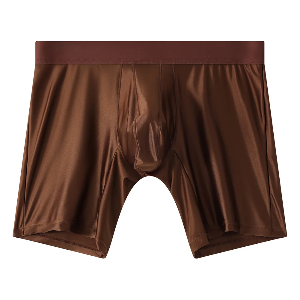 

Satin-like Boxer Men Ice Silk Sissy Pouch Calcinha Quick-dry Underwear For Man Briefs Elastic Lengthen Panties Men's Underpants