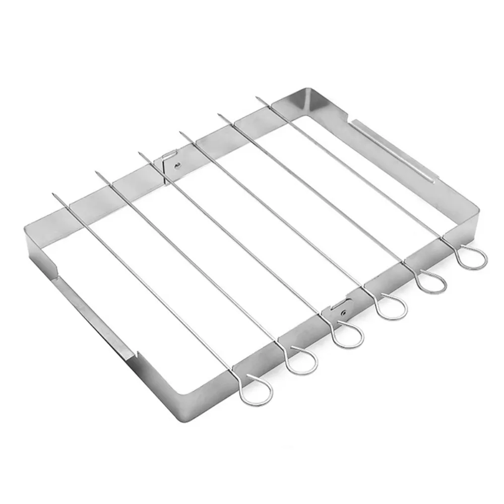 

Creative BBQ Skewer Rack Set Stainless Steel Foldable BBQ Grill Rack Grill Skewers Reusable Outdoor Grill Tools Picnic