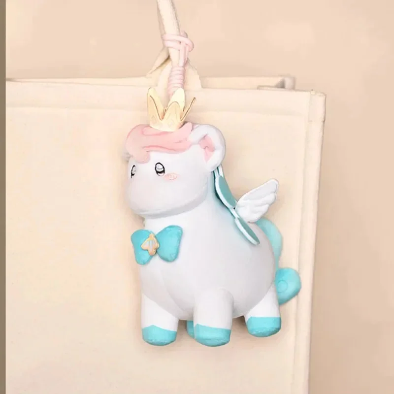 Kawaii Unicorn Keychain Cute Pegasus Bag Charm Soft Squishy Pony Pendant Backpack Hanging Ornament Car Key Ring Gift for Girls