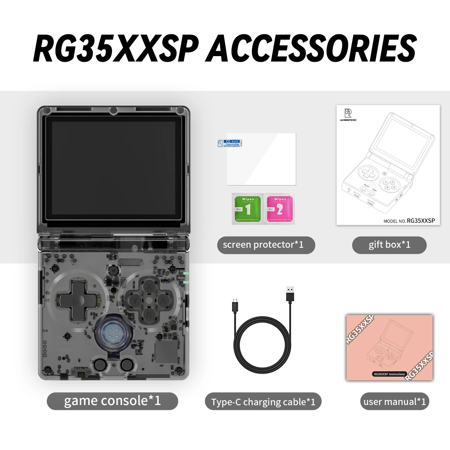 ANBERNIC RG35XXSP Flip Retro Handheld Game Console 3,5 Inch IPS Scherm Linux Systeem HD TV-uitgang Online Multiplayer Streaming
