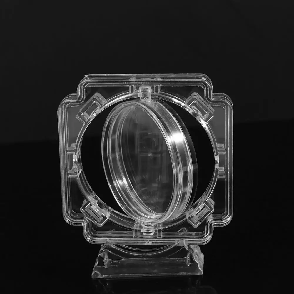 Rotatable Coin Display Case Floating Portable Coin Container Box Rotating Bracket 3D Coin Protector Sleeves Desktop Ornaments