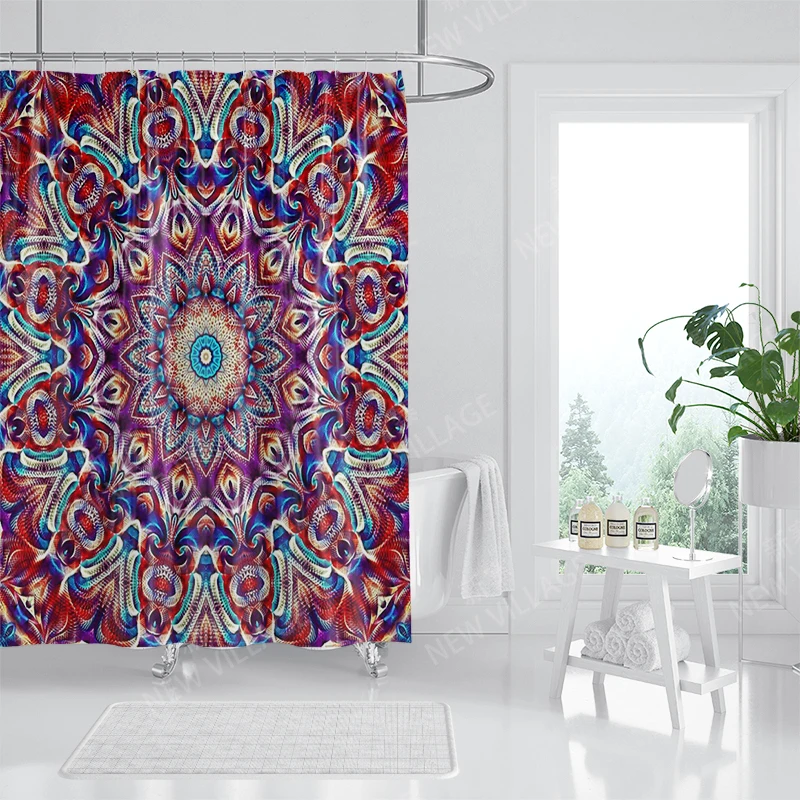 Waterproof fabric shower curtains Bathroom curtain accessories Bath curtain 180x200cm 240*200cm boho decoration vintage mandala