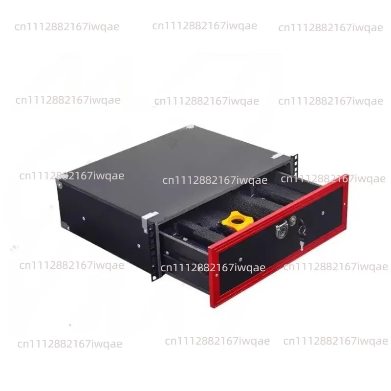 19 Inch 2U Drawer with Lock, Suitable for ABS Air Case, Microphone Cabinet 3U Solid Wood Microphone Receiver, Engineering Case