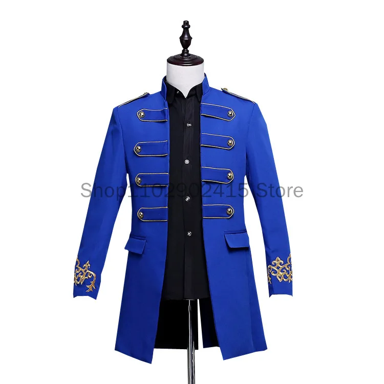 2023 Mens Vintage Military Tunic Long Jacket Coat Medieval cosplay Costume Gothic  Men\'s Suit Jacket Blazers for Party Wedding