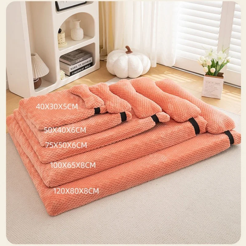 Cat Mat Bed Plush Couch Sleep Pad Pet Winter Beds Pet Cat Floor Pad Soft Sleep Pad for Dog Kitten Soft Sleeping Dog Plush Mat