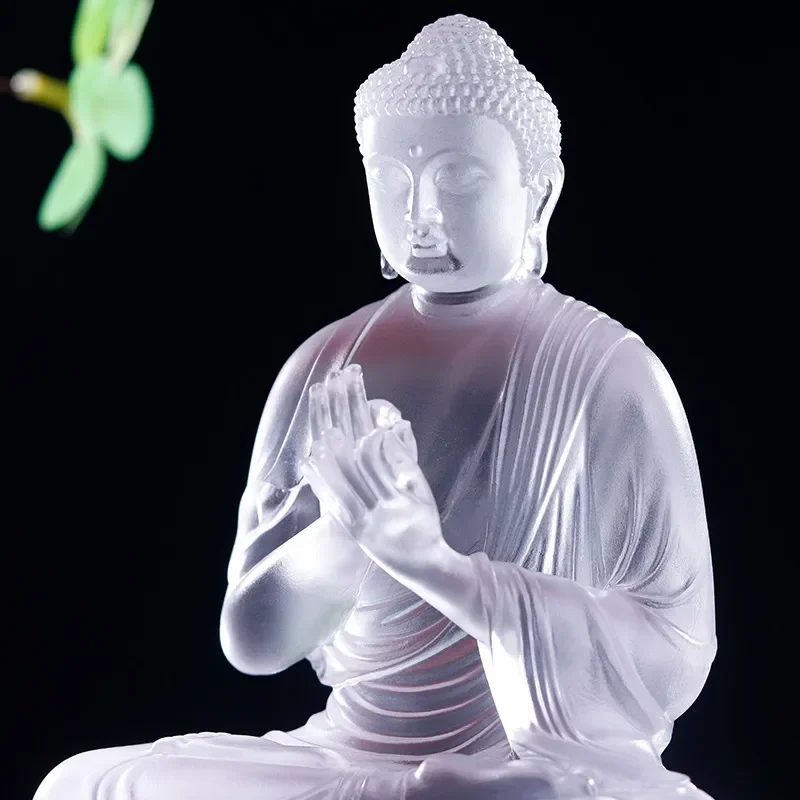 Chan Yue Ancient Glazed Sun Buddha Statue for Home Desktop Offering Living Room Office Display Affinity Crafts Decoration