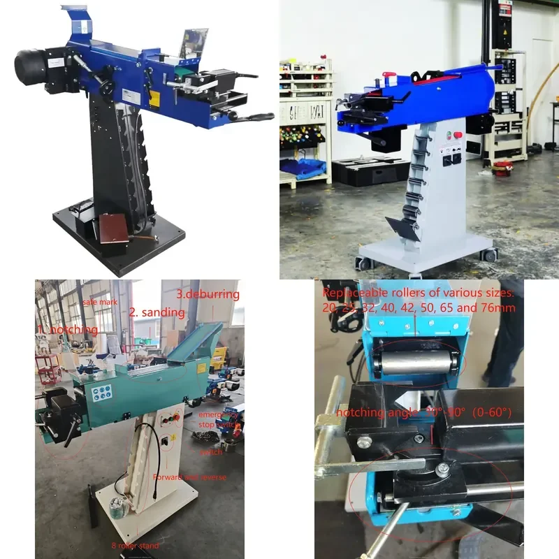 [2026] New Single-Phase Motor Tube Notcher Pipe Notching Machine with Metal Deburring Belt Sander