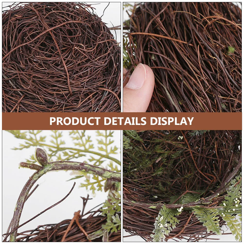 

Rattan Bird Nest Weaving Crafts Lightweight Home Garden Decor Easter Party Wedding Photo Props Nest Ornament