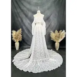 Don & Judy-Robe de mariée élégante en mousseline de soie pour femme, robe deux pièces, robe de mariée, robe de mariée, robe de soirée, robe de plage, robe de séance photo, robe de grossesse