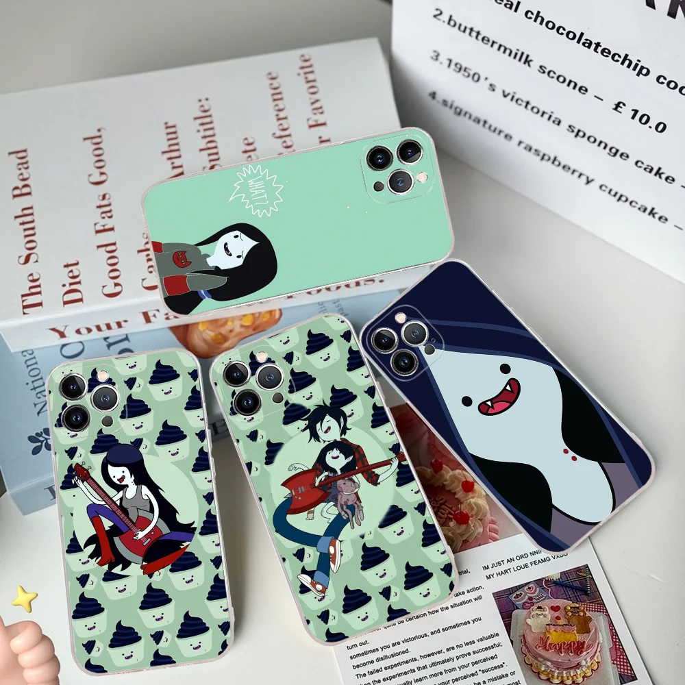 A-Adventure T-Time M-Marceline Phone Case Silicone Soft For Iphone 16 15 14 13 12 11 Pro Mini XS MAX Plus X Cover