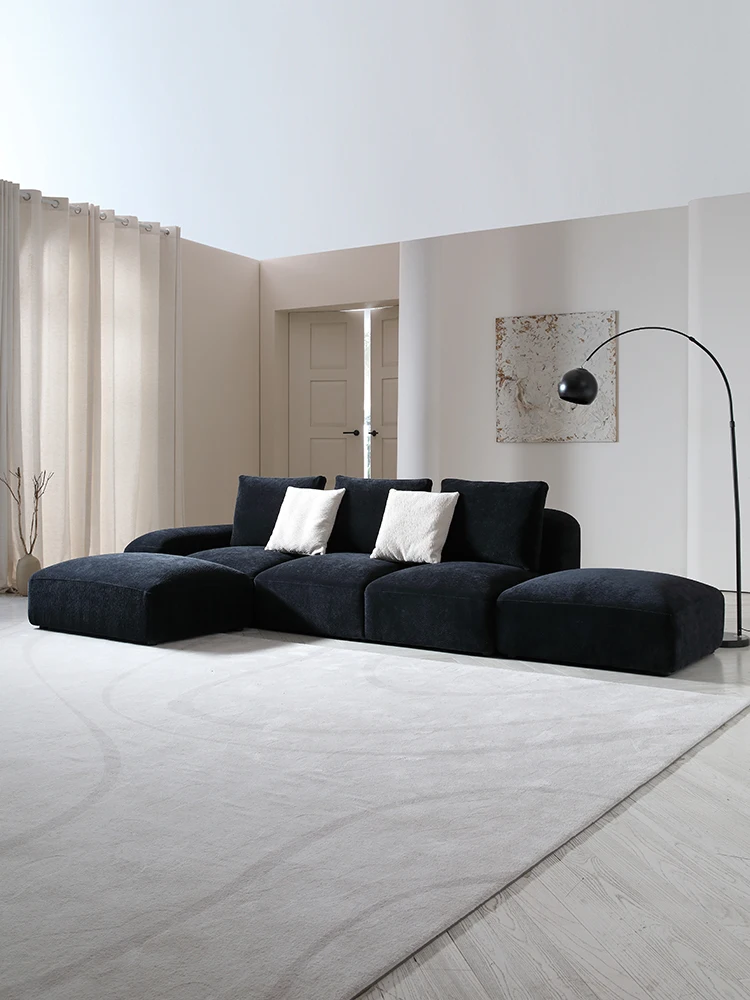 

Italian minimalist fabric sofa lapis beancurd block straight row corner small apartment cobblestone simple modern sofa