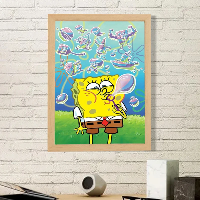 Canvas Cartoon S-SpongeBobs Decorative Pictures for Living Room Children Wall Decoration Painting Poster Home Decorations Decor