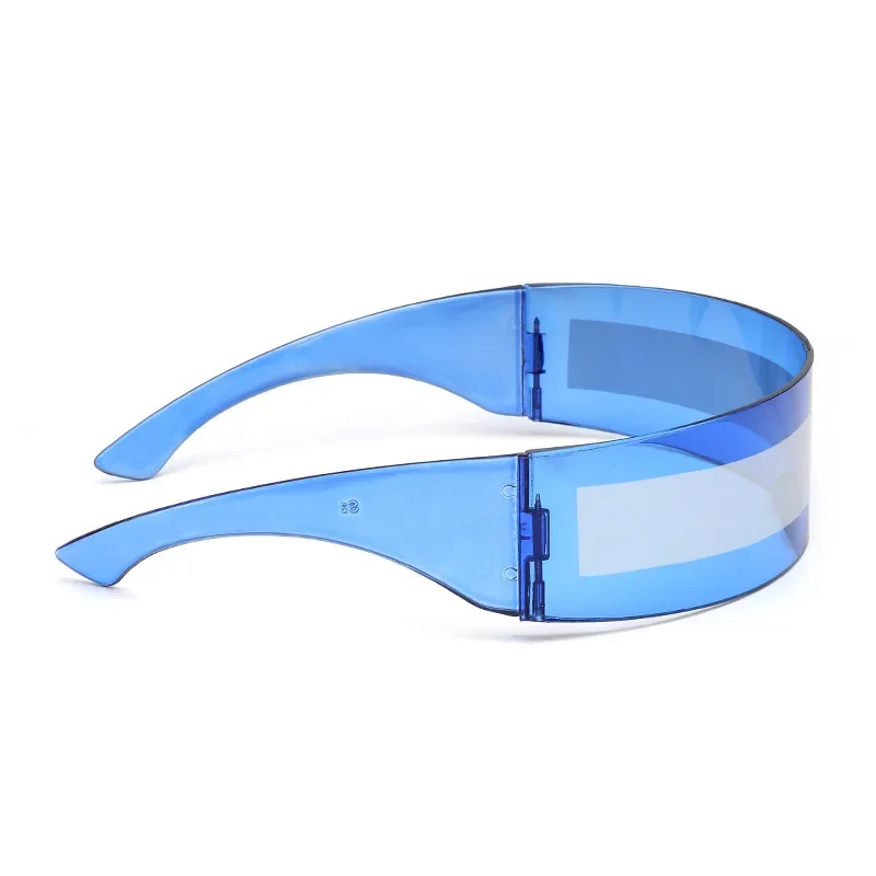 Futuristische schmale Cyclops Visier Sonnenbrille Laser Brillen UV400 Persönlichkeit verspiegelte Linse Kostüm Brillen Brille Männer Brille – Detail 6