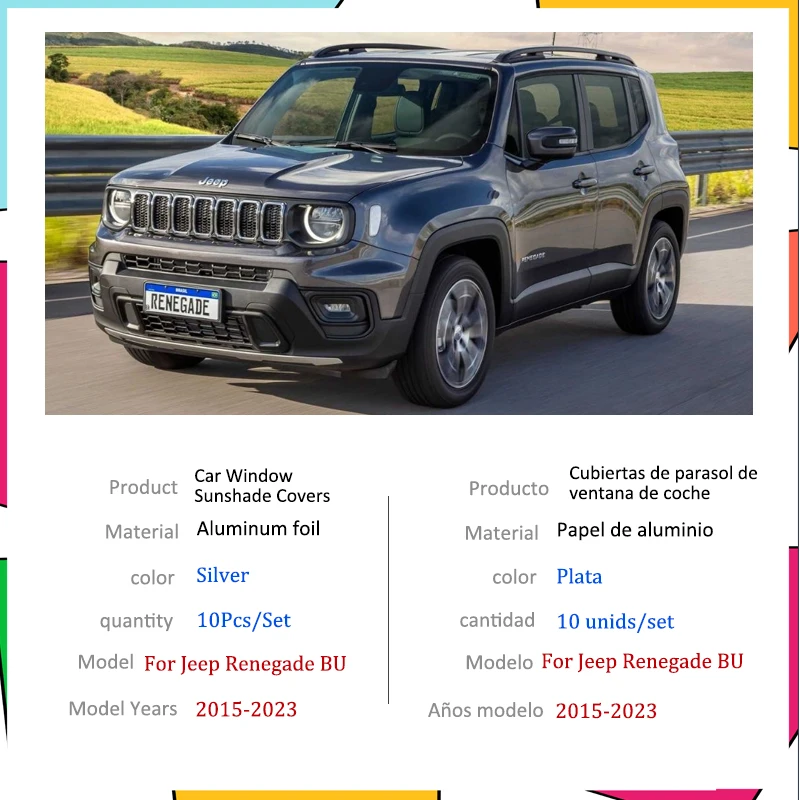 Автомобильные солнцезащитные очки с полным покрытием для Jeep Renegade BU 2015 ~ 2023 2016 2020, защита от УФ-лучей, солнцезащитные очки, солнцезащитный козырек, автомобильные аксессуары