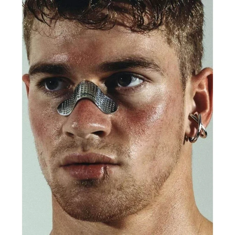 Hip Hop Rock Band-Aid Nose Clip for Men Women Trend Fake Nose Rings Metal Fake Nose Jewelry Party Club Accessories Dropship