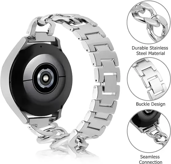 18mm 22mm 20mm Band for Samsung Galaxy Watch 6 5 4 40mm 44mm 46mm 5Pro 45mm Stainless Steel Strap for Amazfit Bip Huawei 4