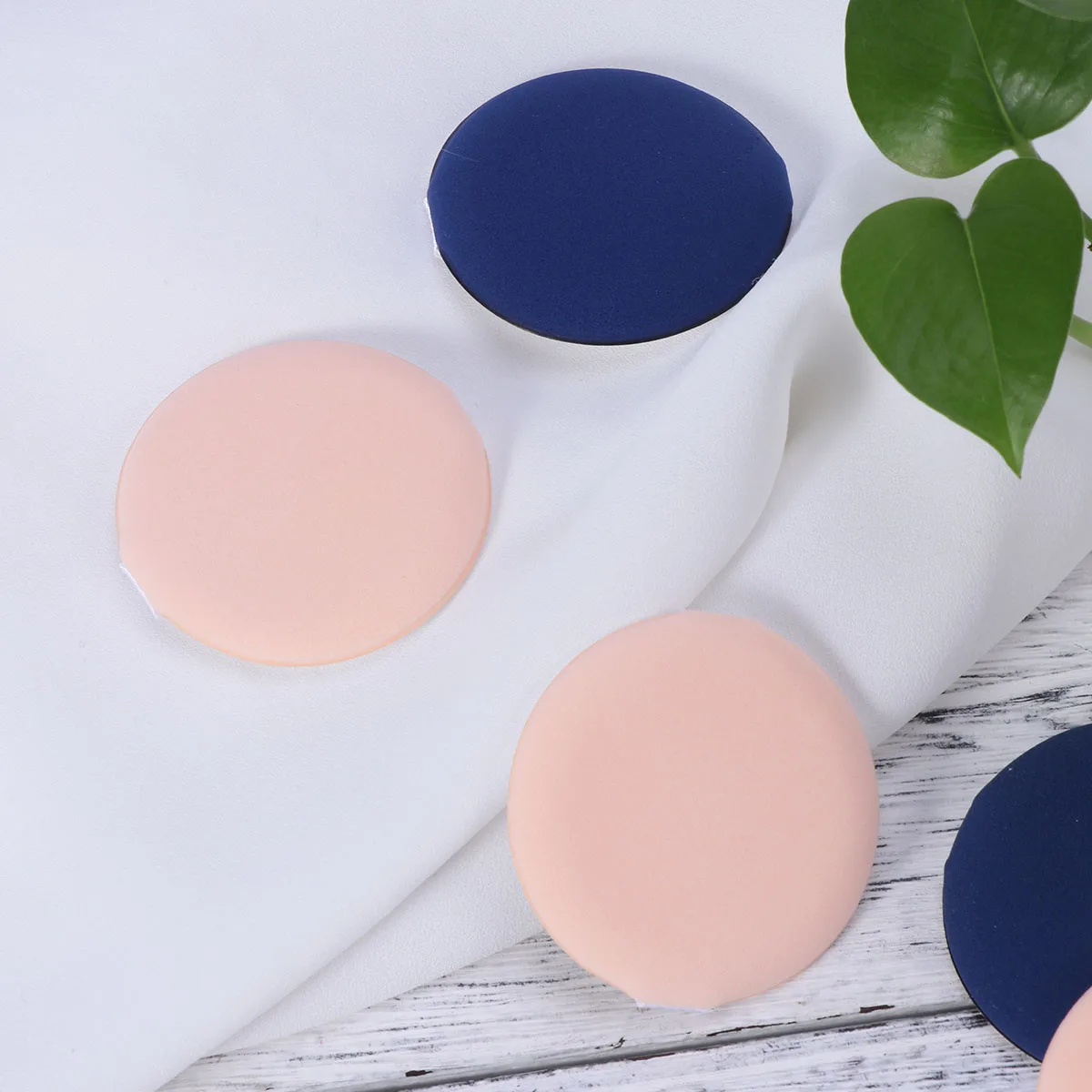 

7pcc Women Facial Powder Puff Beauty Makeup Foundation Sponge for Puff Cream (Blue and White)