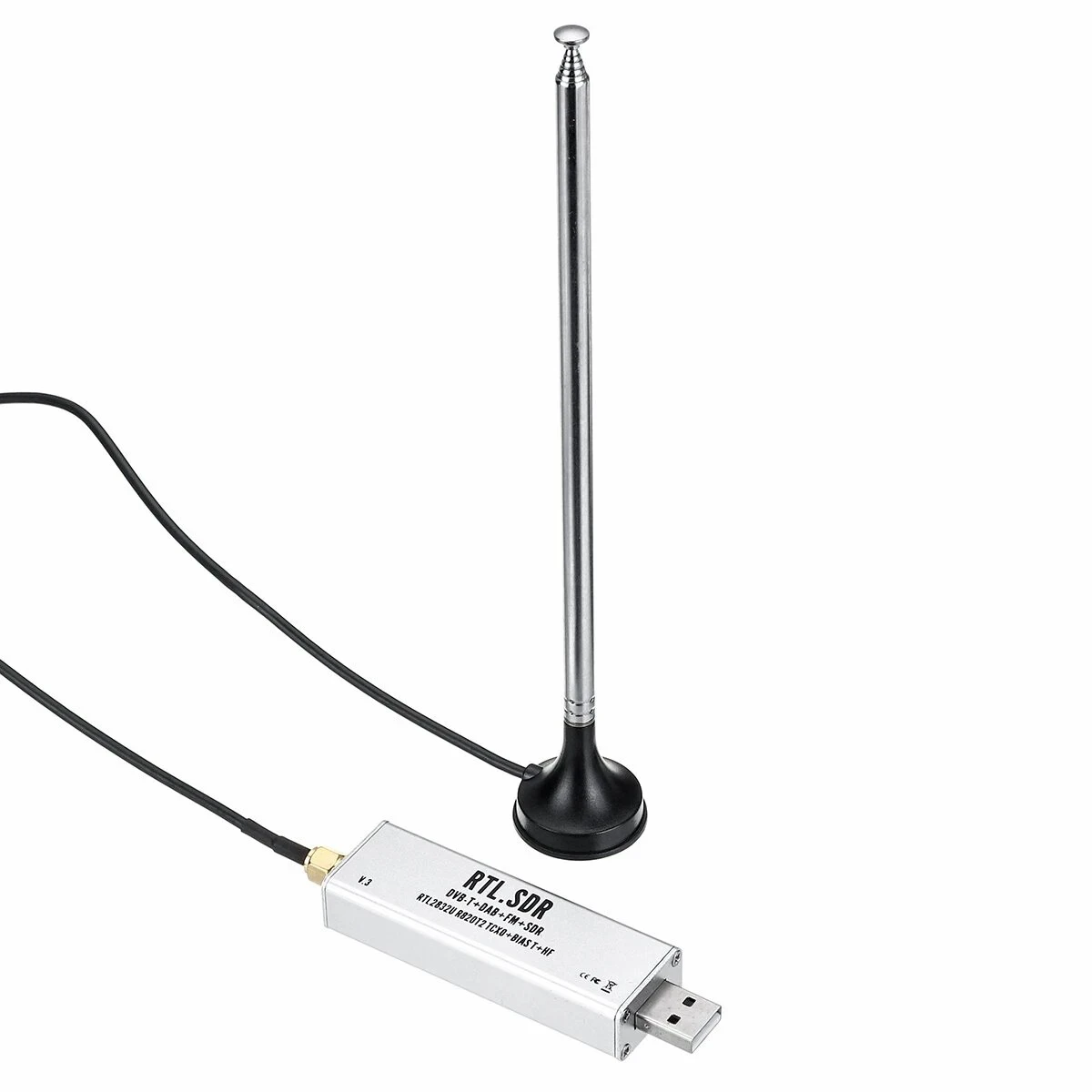 Imagem -03 - Antena Telescópica Tuner e Antena Base Rtl-sdr R820t2 v3 Rtl2832u