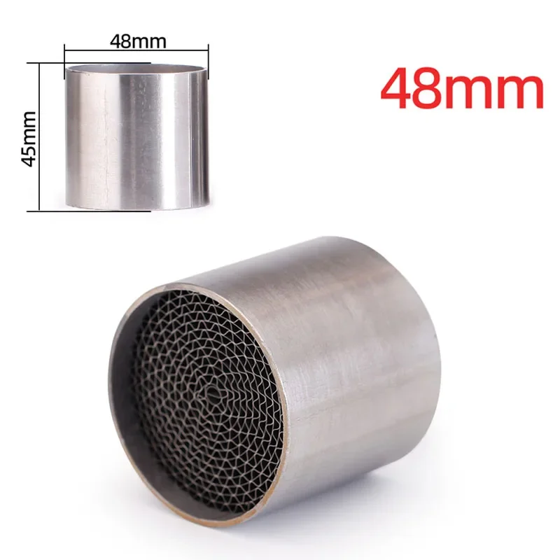 Universal Motorcycle Exhaust 48mm 50mm 53mm Honeycomb DB Killer Reduce Noise High Torque At Low Speed Gas Purification Treatment