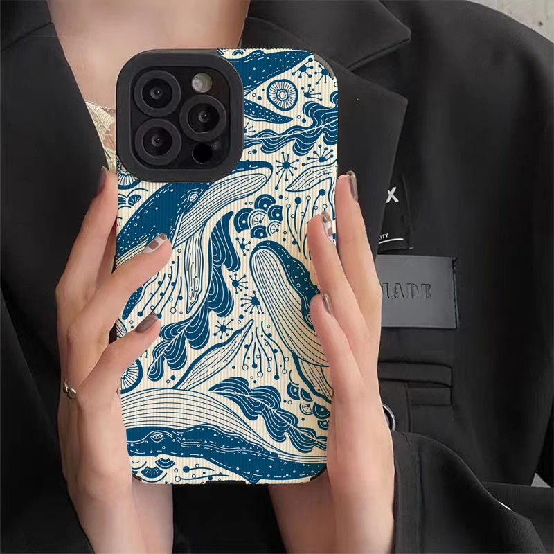 Whale and The Ocean Art Phone Cases for IPhone 11 Case 14 Pro Max 15 Pro Max IPhone Case for IPhone 13