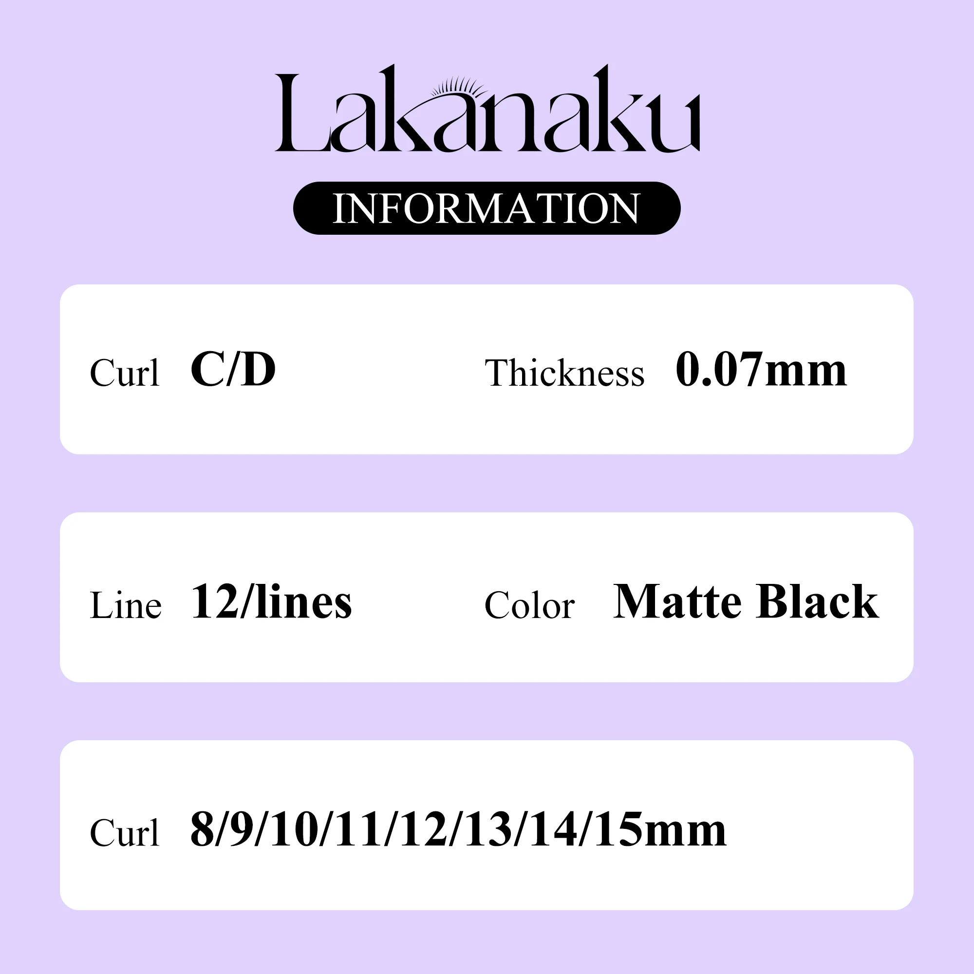 LAKANAKU 5DW 8-15MM MIX Falsche Wimpern Mattschwarze Wimpernverlängerung Zubehör Hochwertige Professionelle Make-up-Tools – Detail 6
