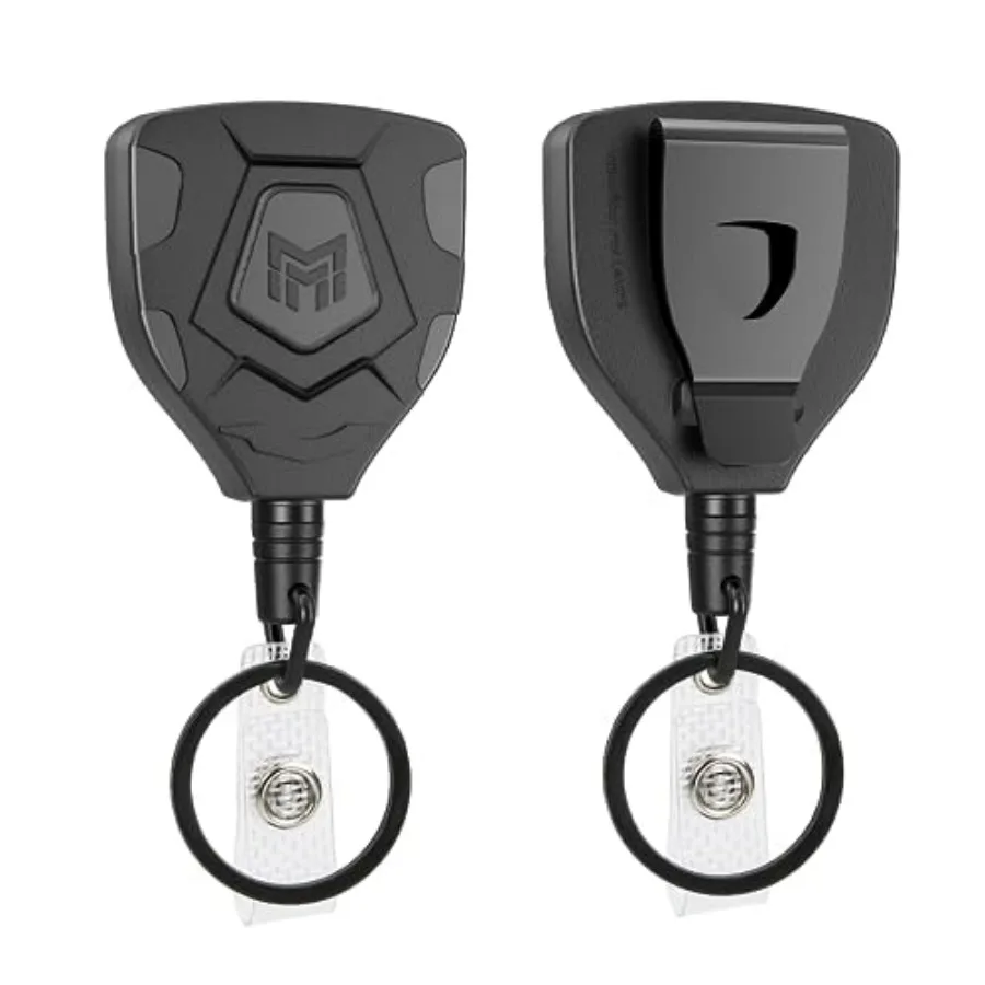 

Heavy Duty Retractable Keychain with Belt Clip, ID Badge Reel Key Chain, Badge Holder with 31.5' Steel Cord and Key Ring, 9.0oz