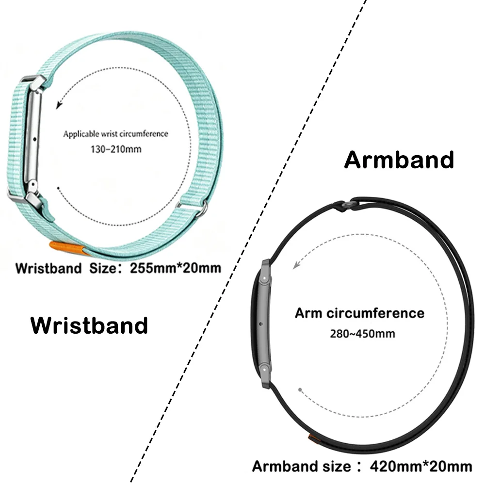 New Nylon Strap Set with A Metal Casing for Google Fitbit Air Unisex Adjustable Woven Strap for Google Fitbit Air Long Time Use