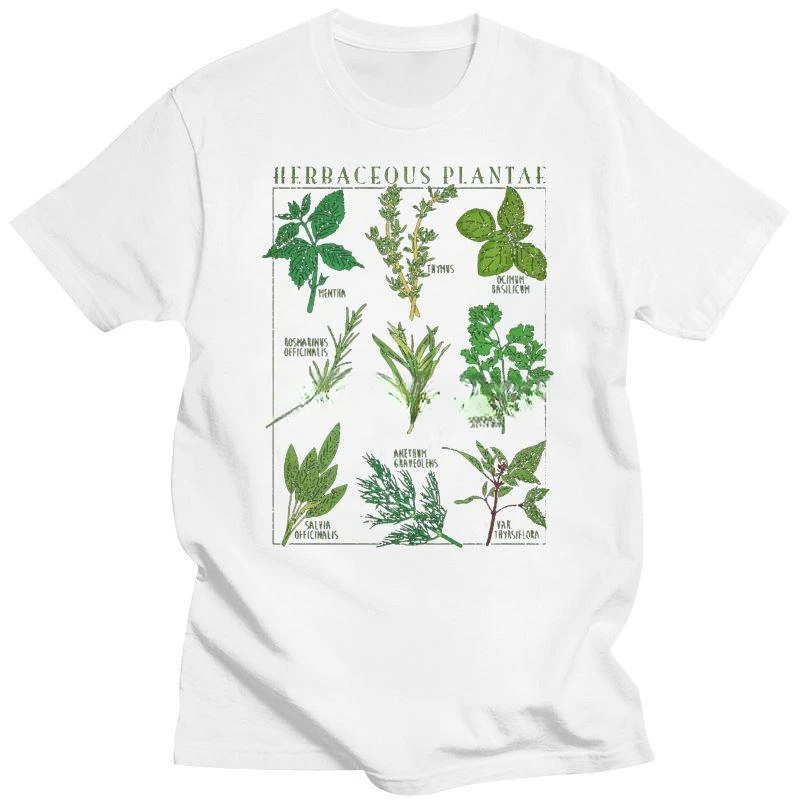 heavyweight & New Fashion Brand Clothing Herbs T-Shirt Botanical Garden Plant Print Art Botany Bloom Fruit Flower Grow T Shirt