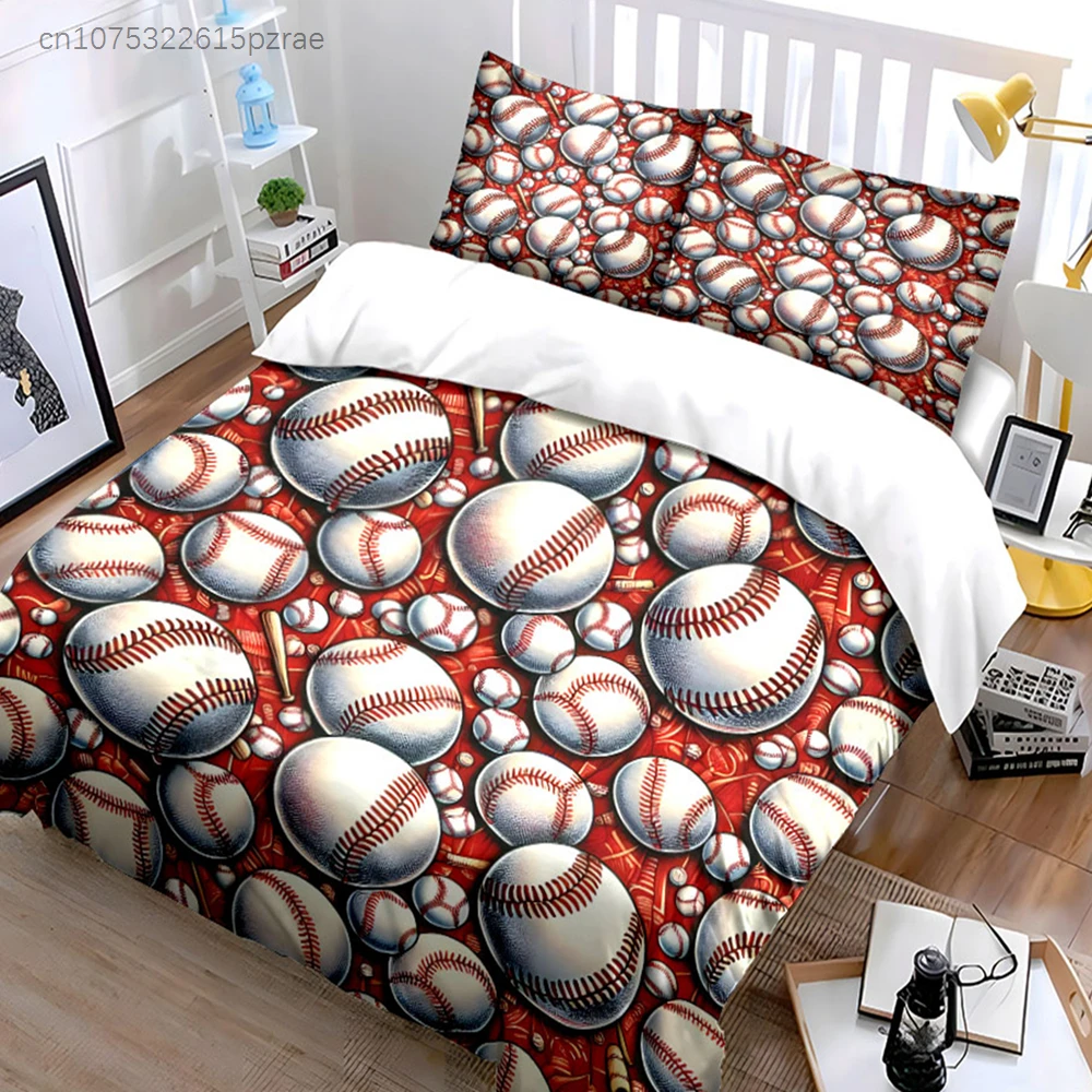 Baseball-Themed Decor Three-Piece Set Multiple Sizes kid's And adults' Bedroom Exquisite 3PC Bedding set, Gift