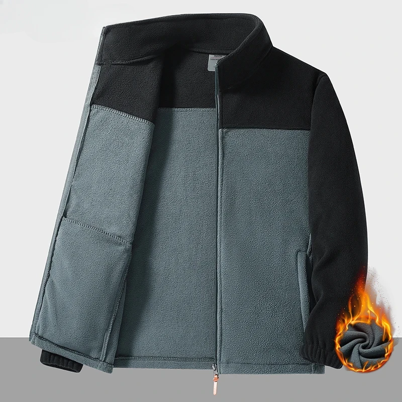 Chaqueta de Camping de forro polar de concha suave para hombre y mujer, cárdigan grueso y cálido, abrigo de invierno a prueba de viento para exteriores, ropa de talla grande