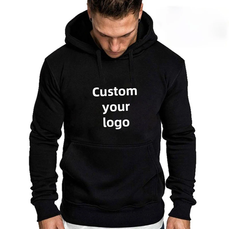 Men and Women DIY Printed Hooded Sweatshirt Loose Pullover  Spring Autumn Winter Cotton Customize your logo Hoodie (S-4XL)