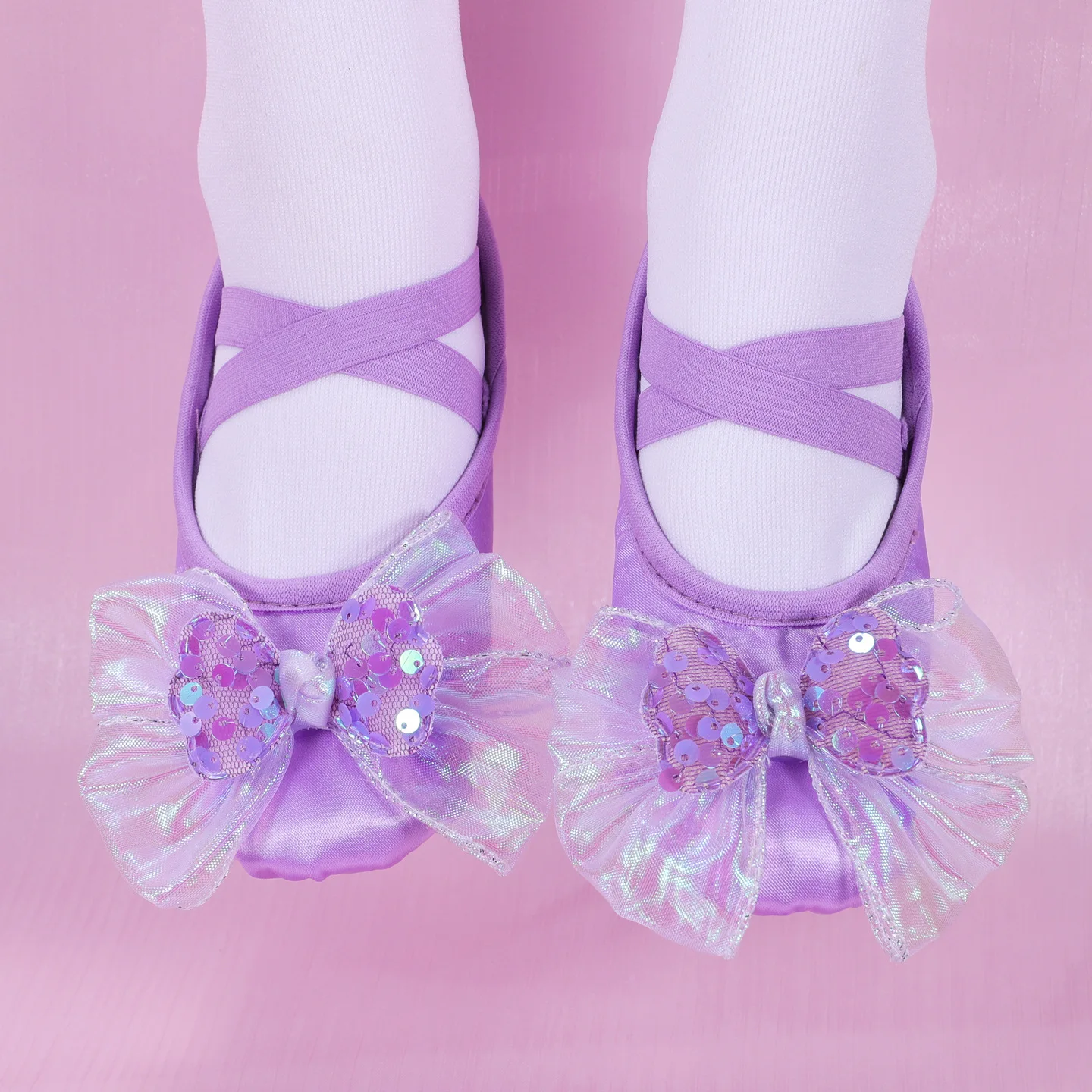 Girls' dance shoes, soft soled children's ballet dance shoes, cute stage performance, cat paw shoes, bow tie