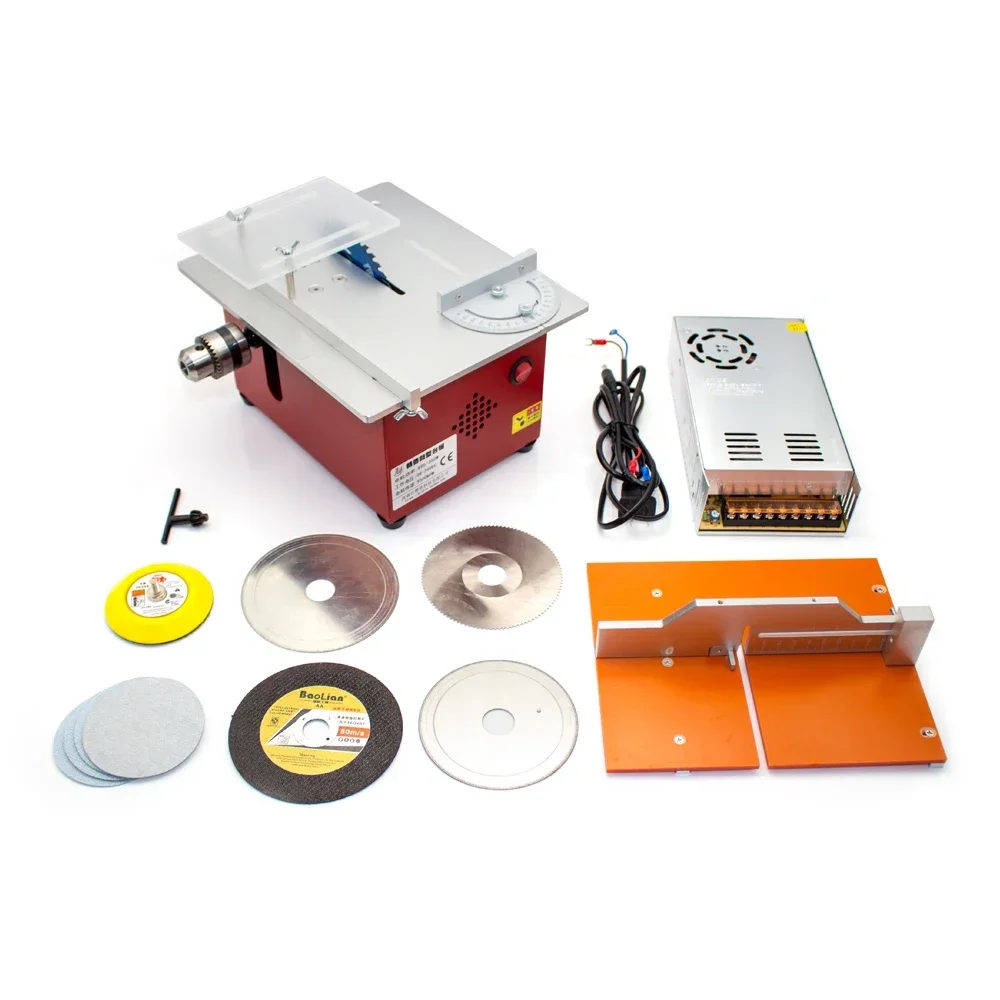 Mini DIY Table Saw Handmade Woodworking Bench Saw Precision Model Crafts Liftable Electric Cutting Saw Set 9000RPM 360W T6