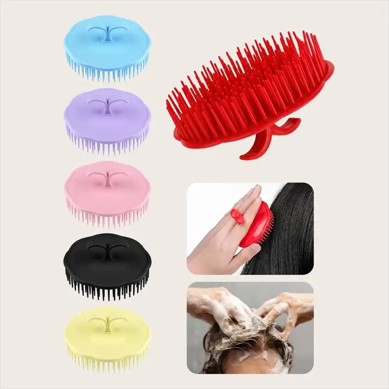 1PC Shampoo Comb Scalp Massager Round Comb Black Hair Comb For Women Men Shower Brush Scalp Wash Clean Hair Tool