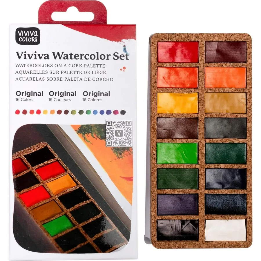 Travel Watercolor Paint Set Original 16 Vibrant and Lightfast Watercolor Paints for Adults Beginners Artists and Hobbyists Hand