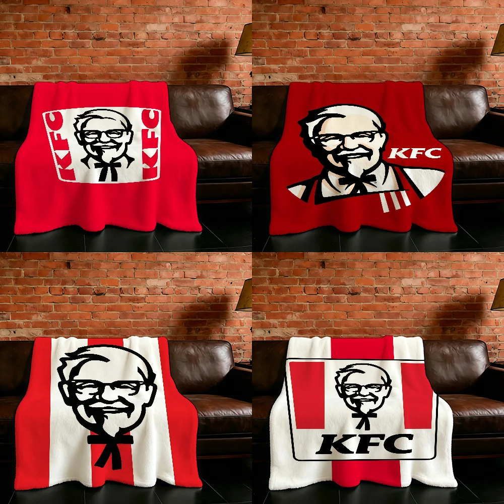 Hamburger K-KFC-ES Cool Logo Blanket Flannel Warm Soft Throw Blanket For Room Sofa Childish Birthday Gifts