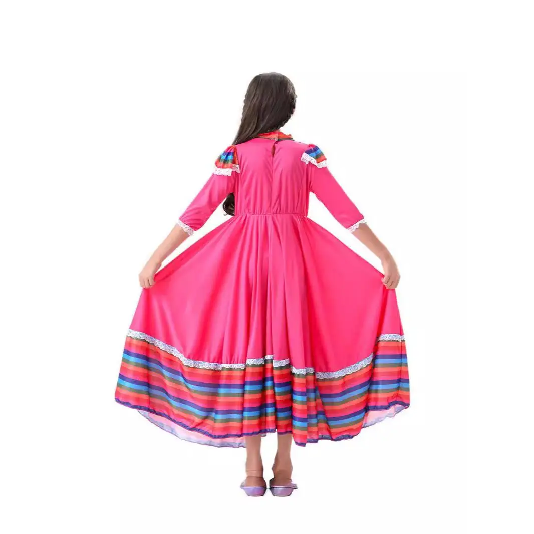 loween Girls Ethnic Dance Costume Children's Large Skirt Outfit Performance Clothes Easy to Use Cotton 00% Spring 