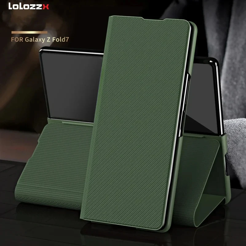 Funda de cuero con textura de Kevlar para Samsung Galaxy Z Fold 8 7 6 5 4, Funda mate antihuellas para teléfono plegable, Funda