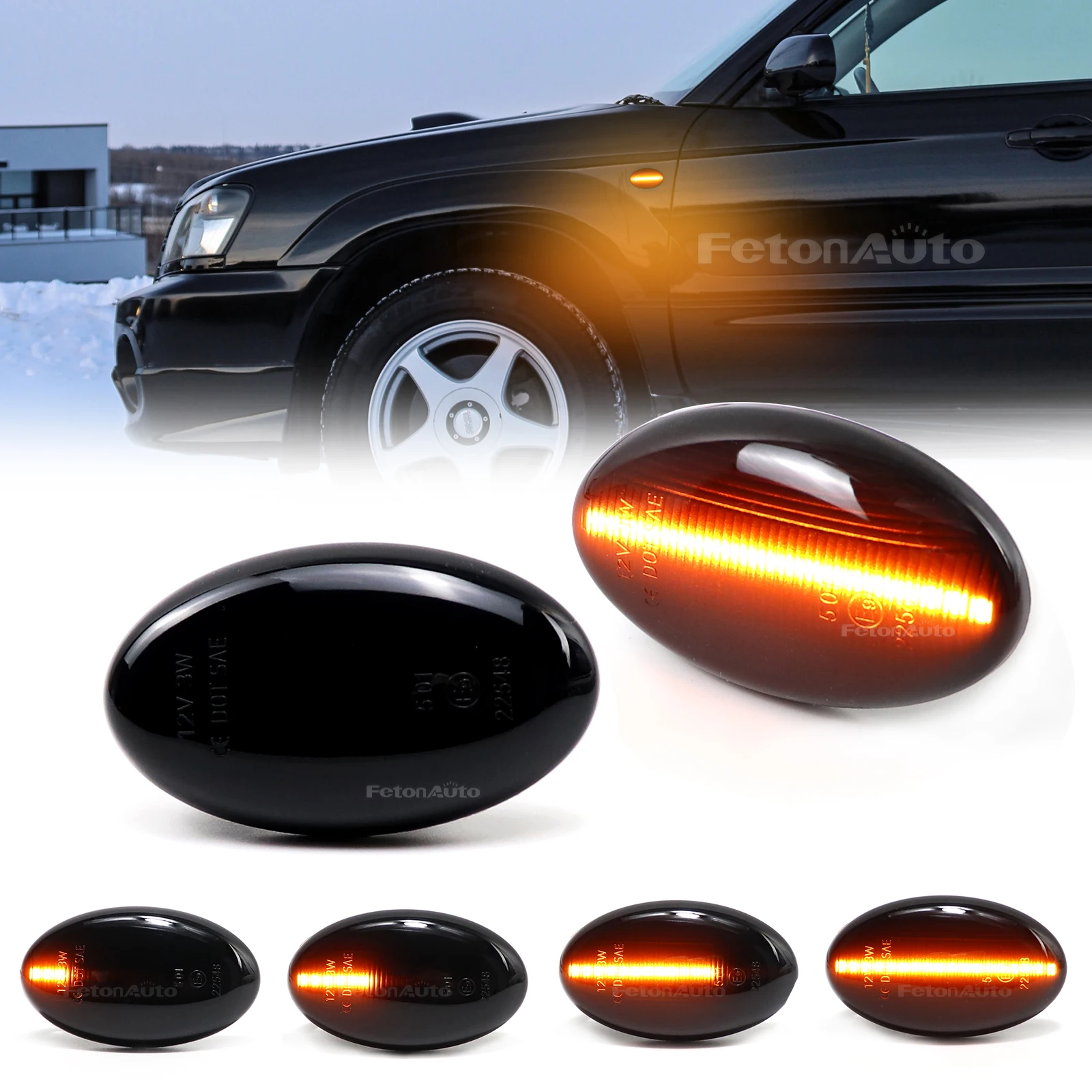 Sequential Flashing LED  Side Marker Turn Signal Light For Subaru Liberty 2000-2003 Forester Impreza WRX STI GDA GDB 2002-2007