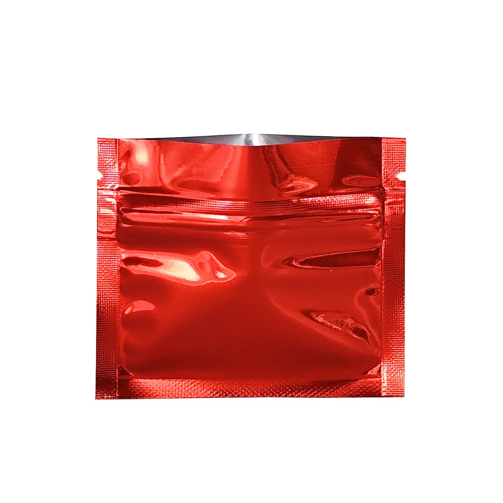 

Red Aluminum Foil Zip Lock Reclosable Self Seal Package Bags 7.5x6.3cm Zipper Aluminized Wrapping Pouch for Bulk Food Sample